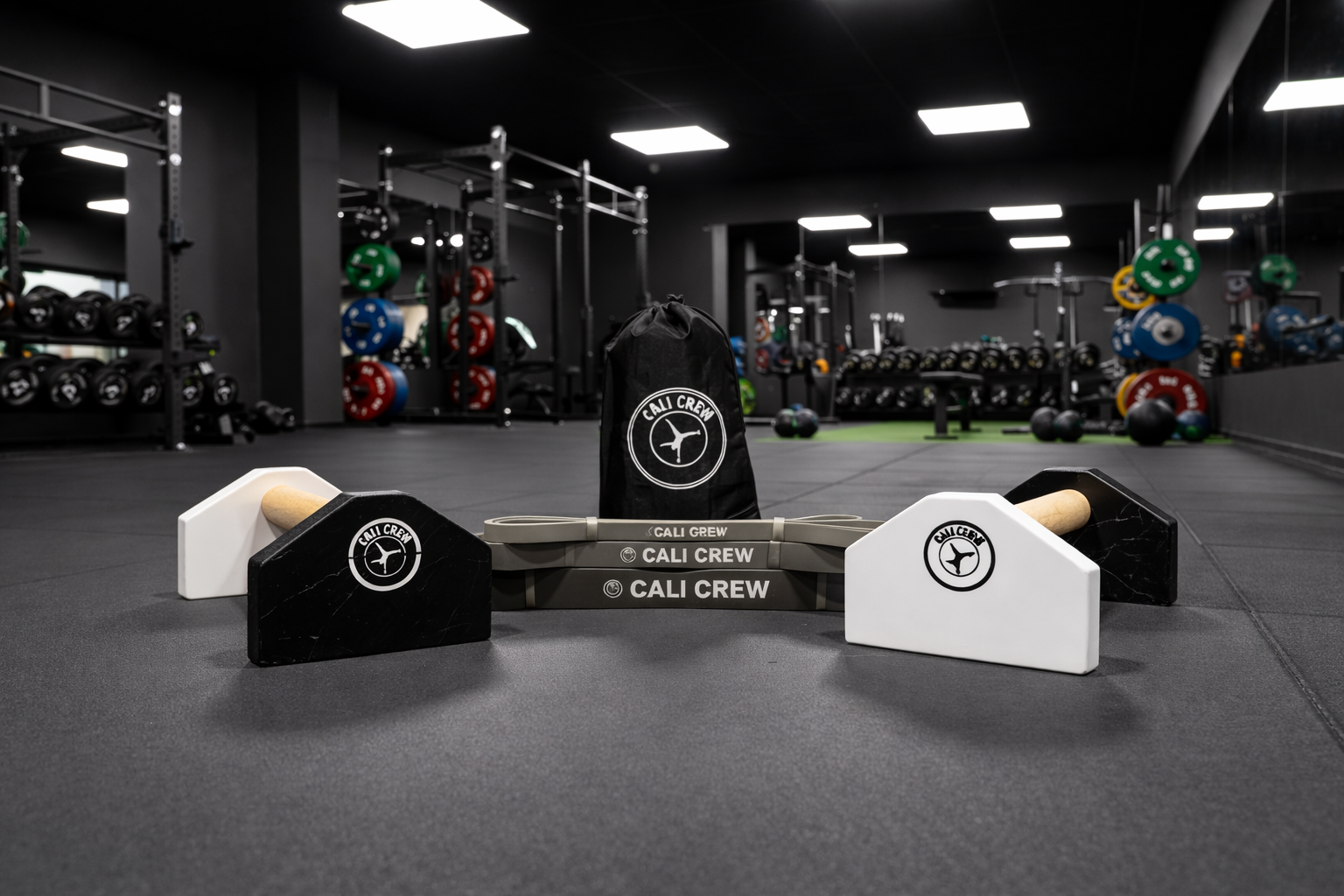 Simplistic Parallettes + Resistance Band 3-pack